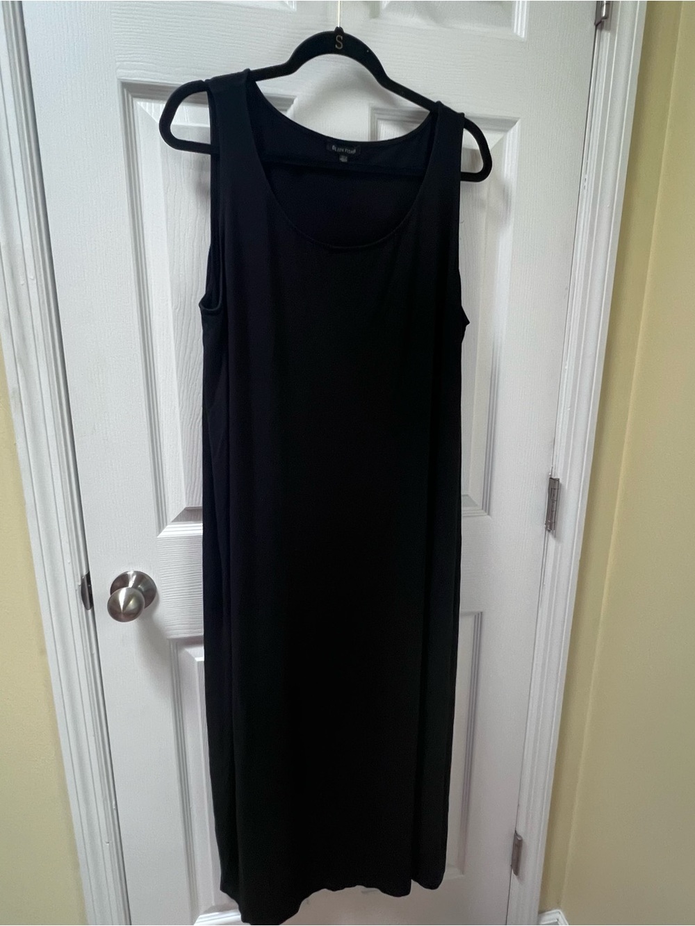 Eileen Fisher Women's Sleeveless Midi Tank Black Dress Size XL Minimalist Travel
